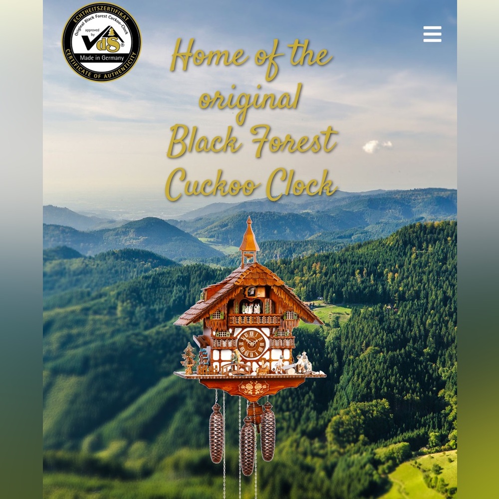 Cuckoo Clock Black Forest Hubert Herr Triberg Germany VNPLVC